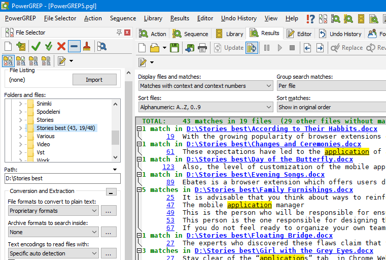 Search Word files with PowerGrep