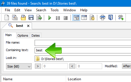 Agent Ransack type you keywords to search