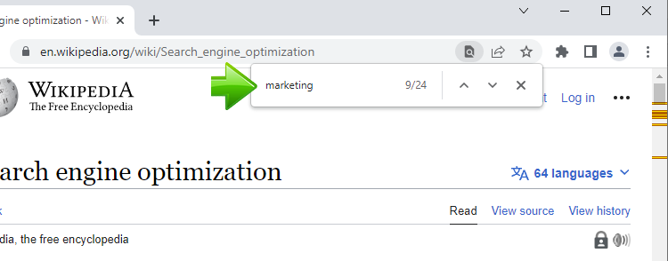 Chrome search page type search terms
