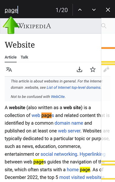 Android type search terms