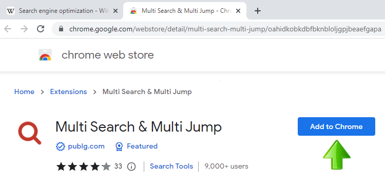 Chrome Advanced Search add Multi Search and Multi Jump extension
