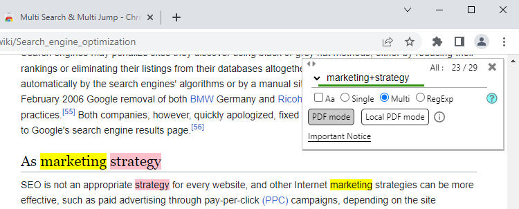 Chrome Advanced Search make the search