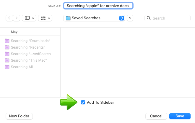 MacOS Finder add folder to sidebar for quick access