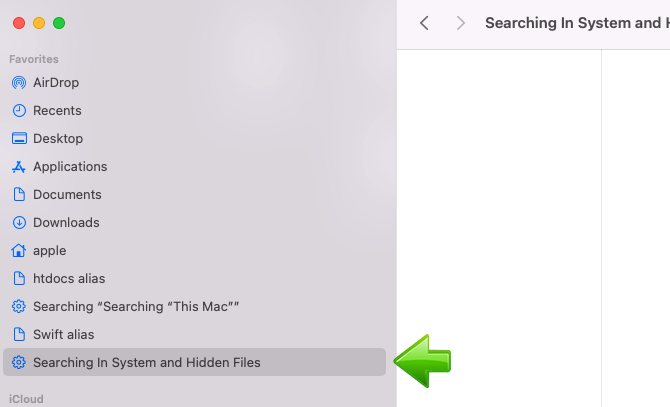 MacOS Finder navigate settings in the sidebar
