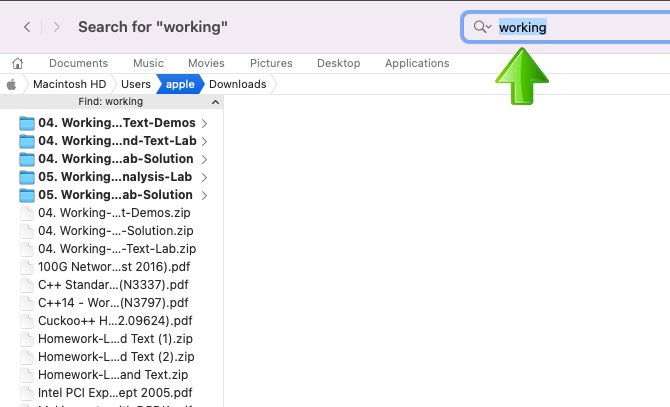 Path Finder type search words in the search bar