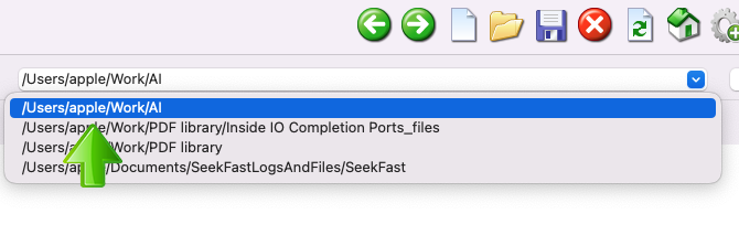 SeekFast for Mac load previously read folders